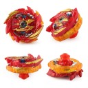 Battle Top for Children with Detachable Parts Red with Gold Decoration Plastic and Metal Diameter approx. 6 cm Toy for Spinning and Battles 3