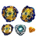 Battle Top for Duels Disassemblable into Three Parts with Removable Tip Metal and Plastic Gold and Dark Blue Design Diameter approx. 5.5 cm 4