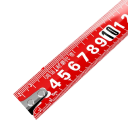 Bau-Messband 5 m x 25 mm Stahlmessband rotes Handmaß für Werkstatt, Bau und Haushalt 2