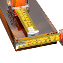 Bau-Messband mit kompaktem Gehäuse 5 m / 19 mm transparentes Kunststoff orange für Messungen in der Werkstatt und zu Hause 3