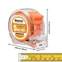 Baumwoll-Maßband mit kompaktem Gehäuse 5 m / 25 mm transparentes Kunststoff orange für Messungen in der Werkstatt und zu Hause 4