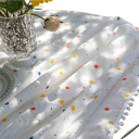 Baumwolltischdecke mit Blumenmuster 140 x 140 cm Elegante Dekoration für den Esstisch Mehrere Farben Küchen- und Esstextilien 8