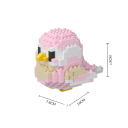 Bausatz 7,6 x 10 x 5,5 cm Rosa Wellensittich aus Mini-Bausteinen 244 Teile Bewegliche Flügel Kreatives Dekorationsmodell für Kinder und Erwachsene 2