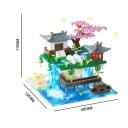 Bausatz Japanischer Garten 145 x 135 x 110 mm Mini Blöcke Wasserfall Pagode Sakura Traditionelles Japanisches Haus Brücke Dekorativer Modell 2