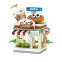 Bausatz Mini Café 6 x 3,2 x 5,9 cm Kleines dekoratives Modell mit Kaffeemotiven und süßem Dach Kreatives Bau-Set mit 120 Teilen 1