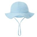 Bavlnený dětský klobouk se zavazováním Obvod hlavy 34–39 cm Kšilt 23 cm Hloubka 13 cm Baby klobouček 3–12 měsíců 8