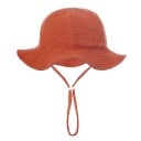 Bavlnený dětský klobouk se zavazováním Obvod hlavy 34–39 cm Kšilt 23 cm Hloubka 13 cm Baby klobouček 3–12 měsíců 2
