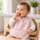 Bavoir imperméable pour enfants avec manches longues, tablier pour tout-petits avec poche et bouton-pression 2