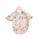 Bavoir pour enfants avec poche 30 x 25 cm Clair avec des plantes d'intérieur et des cactus Manchons sur les épaules Bordure sauge et poche à miettes 6