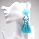 Beaded Earrings with Tassels J3206 11