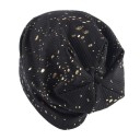 Beanie da donna con gocce dorate Modello moderno e morbido in tessuto leggermente rigato con prevalenza di cotone Circonferenza della testa 4