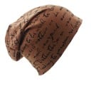 Beanie med håndskrevet tekstprint I hip hop stil til mænd og kvinder Tynd af bomuld til forår og efterår Løs forlænget pasform 3