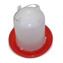 Bebedero de plástico para gallinas y aves de corral de 4L con válvula de drenaje Bebedero colgante y de pie para gallinas Bebedero de agua duradero 3