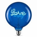 Bec LED spiral G125 E27 Fir de tip Love 4 W 220 V 12,5 x 17,5 cm Capac din sticlă și bază din aluminiu Pentru lampi și corpuri de iluminat 1