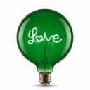 Bec LED spiral G125 E27 Fir de tip Love 4 W 220 V 12,5 x 17,5 cm Capac din sticlă și bază din aluminiu Pentru lampi și corpuri de iluminat 2