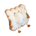 Bederní polštář do auta toastový design angry toast měkká opěrka zad béžovo hnědý plyšový doplněk interiéru vozidla 1