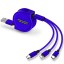 Behúzható USB kábel Micro USB / USB-C / Lightning 4
