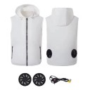 Belüftete Kapuzenweste für Herren, Klimaanlagenweste, 2 x 9 cm bürstenloser Lüfter, USB-Stromversorgung, Sommer-, Arbeits- und Outdoor-Weste für Männer 2