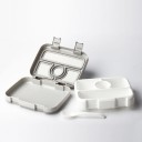 Bento boks til mad med afsnit og udtagelig indsats Velegnet til mikrobølgeovn Plastisk med klipslåg 20,6 x 16 x 5,8 cm 3