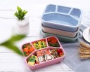 Bento box con quattro scomparti separati per il cibo da asporto Coperchio trasparente In plastica e paglia lavorata 21,5 x 16,2 x 5,5 cm 6