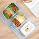 Bento box na jedlo s príborom a paličkami Plastový box na obed a desiatu s priečkou Viečko s klipsami a obrázkom zvieratka 18,5 x 13,7 x 7,5 cm 7