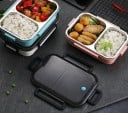 Bento box na jedlo s priečkou na hlavný chod a prílohu Nehrdzavejúca oceľ a plast Priehľadné viečko s klipsami Objem 1000 ml 23,5 x 16,5 x 7 cm 9