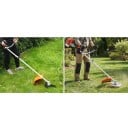 Benzin-Rasentrimmer 3 in 1, Fadenschneider für Gras und Unkraut 52 cm³ 2500 W, Zweitaktmotor, orange, Unkrautvernichter und Rasenkantenschneider 7