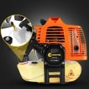 Benzinmotoros fűkasza 3 az 1-ben, fűnyíró és gyomirtó 52 cm³ 2500 W, kétütemű motor, narancssárga, gyomirtó és szegélynyíró 4