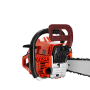 Benzínová řetězová pila 2400 W dvoutaktní motor 58 cm³ s lištou 20" Automatické vstřikování oleje Červená Kácení a řezání dřeva 2