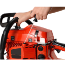 Benzínová řetězová pila 2400 W dvoutaktní motor 58 cm³ s lištou 20" Automatické vstřikování oleje Červená Kácení a řezání dřeva 4
