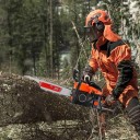 Benzínová řetězová pila 7000 W motorová pila 20 palců s vodicí lištou 47 cm oranžová na řezání dřeva a kácení stromů i prořez zahrady 8