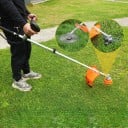 Benzínový krovinorez 3 v 1, strunová kosačka na trávu a burinu 52 cm³ 2500 W, dvojtaktný motor, oranžový, vyžínac buriny a orezávač okrajov 6