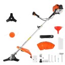 Benzinový křovinořez 3 v 1, strunová sekačka na trávu a plevel 52 cm³ 2500 W, dvoutaktní motor, oranžový, vyžínač plevele a ořezávač okrajů 1