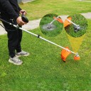 Benzinový křovinořez 3 v 1, strunová sekačka na trávu a plevel 52 cm³ 2500 W, dvoutaktní motor, oranžový, vyžínač plevele a ořezávač okrajů 6