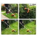 Benzinový křovinořez 3 v 1, strunová sekačka na trávu a plevel 52 cm³ 2500 W, dvoutaktní motor, oranžový, vyžínač plevele a ořezávač okrajů 8
