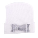 Béret blanc pour enfant avec nœud 8