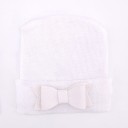 Béret blanc pour enfant avec nœud 3