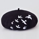 Béret d'hiver pour femmes avec des oiseaux J2451 6