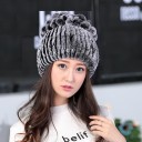 Béret féminin en fourrure de lapin J776 10
