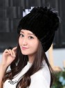 Béret féminin en fourrure de lapin J776 5