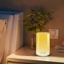 Berøringsfølsom natlampe med vækkeur og simuleret solopgang 256 RGB-farver 5 naturlige lyde 3 lysniveauer Snooze-funktion 15 cm Hvid Til soveværelset 2