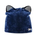 Berretto elegante da donna con orecchie da gatto Pietre scintillanti sulle orecchie Aspetto in velluto Materiale in cotone Circonferenza 4