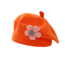 Berretto invernale lavorato a maglia per bambini 1–3 anni Berretto caldo in poliestere con fiore 3D Cappello invernale morbido per bambini 11
