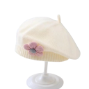 Berretto invernale lavorato a maglia per bambini 1–3 anni Berretto caldo in poliestere con fiore 3D Cappello invernale morbido per bambini 3