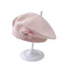 Berretto invernale lavorato a maglia per bambini 1–3 anni Berretto caldo in poliestere con fiore 3D Cappello invernale morbido per bambini elegante accessorio 12