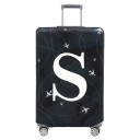 Beschermende stretch hoes voor reiskoffers met lettermotief 48–53 cm elastische stof zwarte hoes voor bagage ter bescherming van de koffer 18