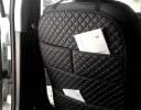 Beschermhoes voor de achterkant van de autostoel met zakken universele PU-leer waterdicht anti-kick beschermer tegen schrammen en vuil 4