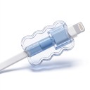 Beschermhoezen voor datakabels 3,2 x 2 cm 10 stuks tegen breuk bij de connector transparant met golvende rand ook als kabelorganizer 3