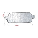 Beskyttelsesdæksel til bilens forrude 150 x 70 cm Dobbelt-sidet Sølv og sort Sideklapper med metaløjer Beskyttelse mod sne og is 6