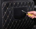 Beskyttende dæksel til bagsiden af bilsædet 43×36 cm med lomme quiltet vandafvisende beskyttelse mod snavs og skrammer sort 3